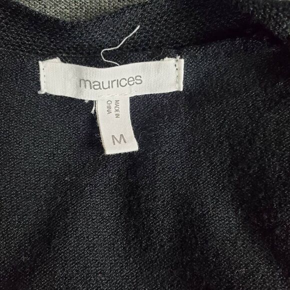 Maurices Black Open Front Cardigan Women’s Medium Pockets Lightweight - Picture 4 of 5